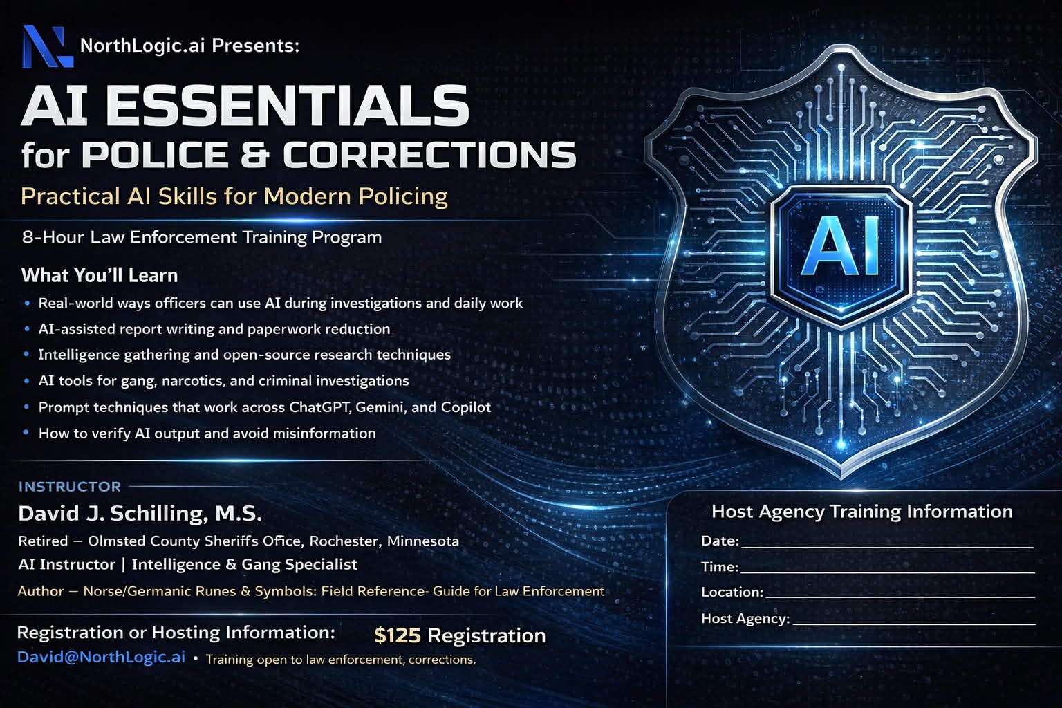 AI Essentials for Police and Corrections course flyer
